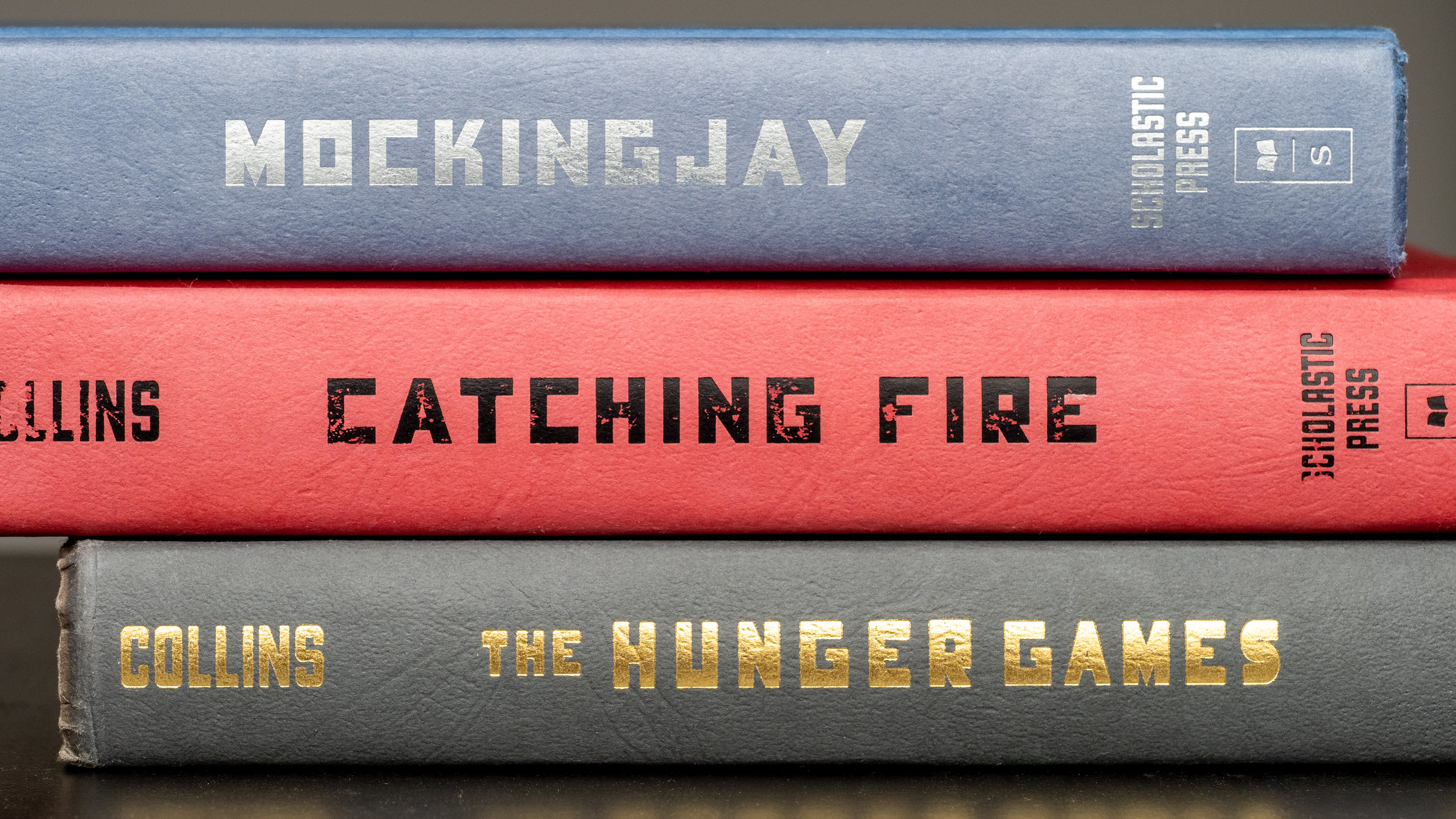 stack of hunger games books